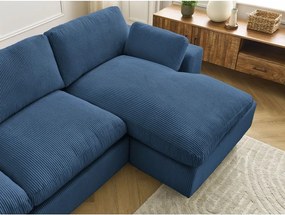 Син ъглов диван от рипсено кадифе Belair – Bobochic Paris