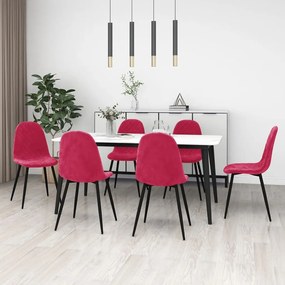 Sonata H Трапезни столове, 6 бр, виненочервени, кадифе
