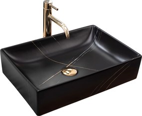 Умивалник за плот REA Inga Black Marble Mat