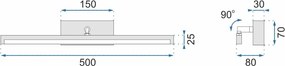 АПЛИК ЗА БАНЯ LED 12W 50CM APP373-1W BLACK