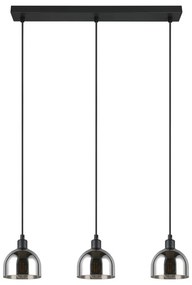 Черно-сребристо висящо осветително тяло със стъклен абажур Molly – Reality