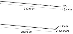 Модерна релсова система черна 1-фазен 300 см - Iconic