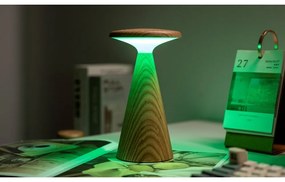 LED настолна лампа в естествен цвят с дървен абажур (височина 21 cm) Sylva – Gingko