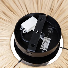 Ръстична стенна лампа черна с въже 45 см - Leia