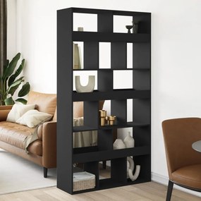 3309538 vidaXL Разделител за стая, черен, 100x33x187,5 см, инженерно дърво