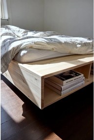 Единично легло 120x200 cm от масивен бор без табла с включена подматрачна рамка в естествен цвят Merge – Karup