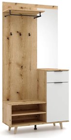 Портманто със огледало SVEN кафяво/бяло