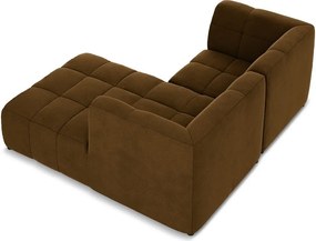 Кадифен ъглов диван в цвят горчица (десен ъгъл) Aloha – Makamii