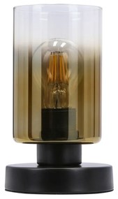 Черна настолна лампа със стъклен абажур (височина 20 cm) Aspra - Candellux Lighting