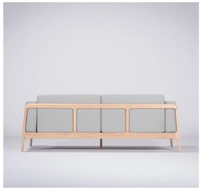 Синьо-сив диван с масивна дъбова конструкция , 210 см Fawn - Gazzda