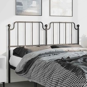 373919 vidaXL Метална табла за глава, черна, 135 см