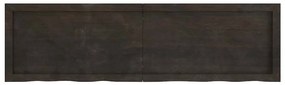 3156440 vidaXL Плот за маса тъмнокафяв 140x40x(2-4) см обработен масивен дъб