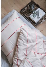 Червено-бежово единично спално бельо от памучен сатен 140x200 cm Align – Mette Ditmer Denmark