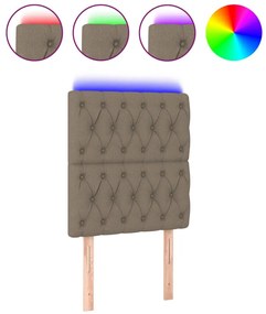3122738 vidaXL LED горна табла за легло, таупе, 80x7x118/128 см, плат