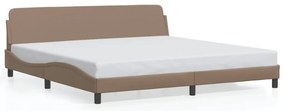373262 vidaXL Рамка за легло с табла, капучино, 200x200 см, изкуствена кожа