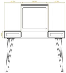 Тоалетка от букова дървесина 120x53 cm Golo - The Beds