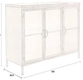 Метална витрина в златист цвят 100x80x38,5 cm Gertlush – Dutchbone