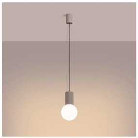 Кафяво-сиво висящо осветително тяло със стъклен абажур ø 12 cm Orbital – Sollux