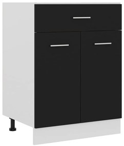 801229 vidaXL Долен шкаф с чекмедже, Lyon черен 60x46x81,5 см инженерно дърво