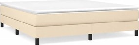 3120529 vidaXL Рамка за легло с пружини, кремава, 160x200 см, плат