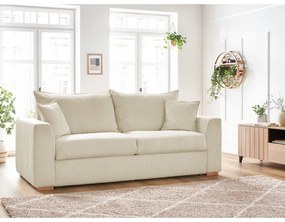 Кремав разтегателен диван от рипсено кадифе 225 cm Augustin – Bobochic Paris