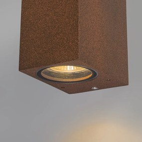 Комплект от 2 индустриални стенни лампи ръждиво кафяви 2-светлина IP44 - Baleno