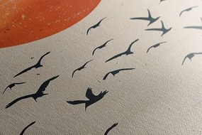 Картина на платно – Japandi луна над морето
