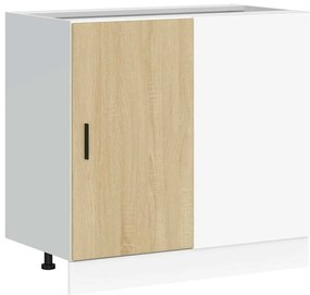 854291 vidaXL Долен шкаф за мивка Lyon Инженерно дърво дъб сонома