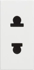 BTICINO Контакт ЕВРО/АМЕРИКАНСКИ стандарт 2P 1 мод. 16A детска защита цвят Бял Classia Pro  - RW4125P