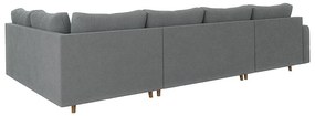 Сив ъглов диван от плат букле (ляв ъгъл/"U" форма) Ariella – Ropez