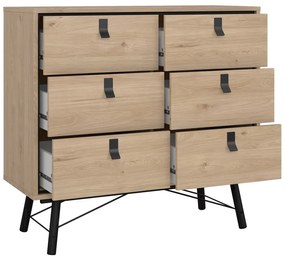 Нисък скрин с дъбов декор в естествен цвят 102x99 cm Ry - Tvilum