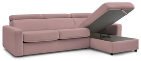 Розов разтегателен ъглов диван (променлив) Monaco – Bobochic Paris