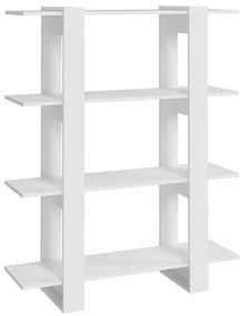 811538 vidaXL Библиотека/разделител за стая, бяла, 100x30x123,5 см