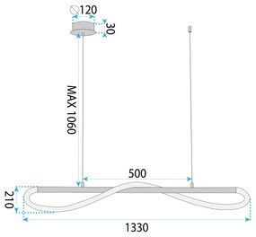 Лампа LED APP853-CP LONG BLACK