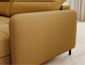Жълт кадифен разтегателен ъглов диван с място за съхранение (ляв ъгъл U форма) Berrto – ELTAP