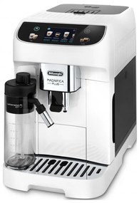 Кафеавтомат DeLonghi Magnifica PLUS ECAM 320.60.W, 1450W, 15 bar, 1.8l, 15 програми, 13 нива на смилане, TFT тъчскрийн, LatteCrema Hot, Опция за кафе на зърна, Бял
