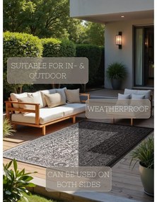 Черно-бял килим за открито и закрито 200x290 cm Duet Kona – NORTHRUGS