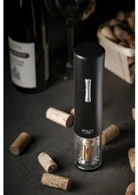 Електрически тирбушон ADLER AD 4490, Led светлини, Резачка за фолио, Черен