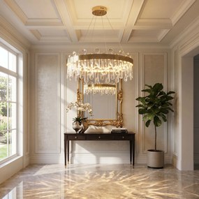 LED кристална висяща лампа SWE074-1CP 50см Brushed Gold