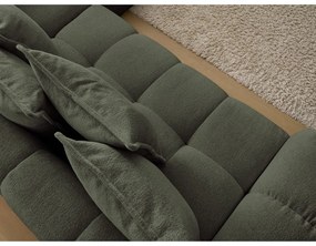 Зелен шенилов сгъваем/с място за съхранение ъглов диван (десен ъгъл/L форма) Everest – Bobochic Paris