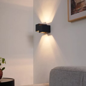 Модерен стенен аплик черен 2-светлинен - Transfer Double