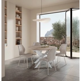 Кремави тапицирани трапезни столове в комплект 4 бр. Ansu – Marckeric