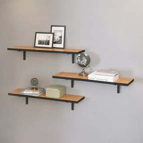 Versa TopMebel 3 броя стенни рафтове от меламин в цвят бор и дъб 80x19x17cm.