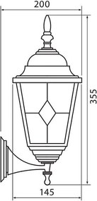 Градински аплик MURANO, ант. месинг, 1xE27