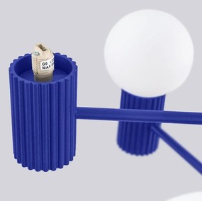 Синьо висящо осветително тяло със стъклен абажур Orbital – Sollux