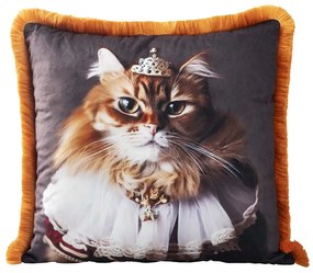 CAT VELVET ДЕКО ВЪЗГЛАВНИЦА С ЦИП 43X43СМ