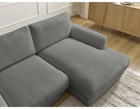 Тъмносив ъглов диван от прежда с примки от букле (десен ъгъл) Leonore – Bobochic Paris