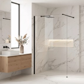 Параван за душ Rea Flexi Transparent / Black 140