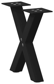 4012872 vidaXL Крака за масичка за кафе, X-образни, 2 бр., черни, 40 x (30-31) см, стомана
