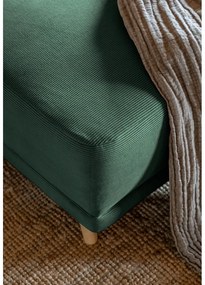 Зелен ъглов диван от велур (десен ъгъл/U-образна форма) Lazy Lukka - Miuform